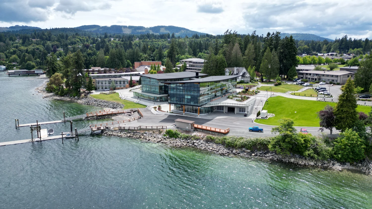 Brentwood College School aerial view of the campus